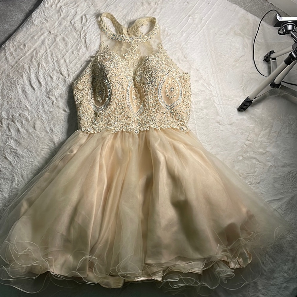 short champagne dress
